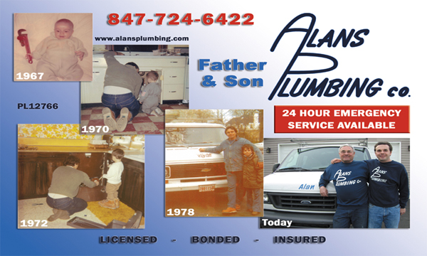 alans plumbing business card